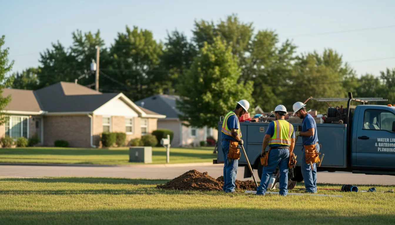 Residential water line and bathroom plumbing service in Forestburg, TX
